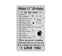 Richesele Happy 27th Birthday Gifts for Men Women Him Husband Boyfriend - 27 Years Old Birthday Card for Her Wife Girlfriend - to My Love 27 Yrs Bday Gift Ideas