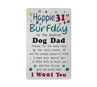 Richesele Happy 31st Birthday Card from Dogs to Dad - Dog Dad 31st Birthday Card - Dad 31 Years Old Birthday Gifts from Dog