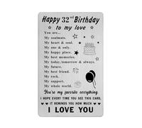 Richesele Happy 32nd Birthday Gifts for Men Women Him Husband Boyfriend - 32 Years Old Birthday Card for Her Wife Girlfriend - to My Love 32 Yrs Bday Gift Ideas