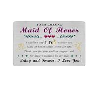 Richesele Maid of Honor Gift from Bride - Wedding Day Thank You Wallet Insert - Maid of Honor Proposal Card - Sister for Life Wedding Day Keepsake