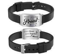 Richesele Memorial Gifts for Men Women - Keep Making Him Proud Sympathy Bracelets - Keep Making Her Proud Bereavement Keepsake - Loss of Loved One, S, Stainless Steel, stainless steel