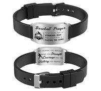 Richesele Sport Prayer Bracelets - Inspirational Bracelet for Players - Soccer Volleyball Baseball Hockey Gifts - Sport Gift for Birthday Christmas, 9.44 inches, Silicone, stainless steel