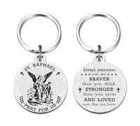 Richesele St. Raphael Gifts for Men Women - Saint Raphael Archangel Keychain for Healing, Patron Saint of Travelers Gifts, Son Daughter Friend Birthday Christmas Presents