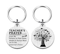 Richesele Teacher's Prayer Keyring - Stainless Steel Engraved Teacher Gift, Inspirational Appreciation Keepsake for Educators, Thank You Gift for Teachers, Back to School, Christmas, Birthday