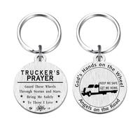 Richesele Trucker's Prayer Keychain - Unique Gifts for Truck Drivers (Father's Day, Christmas, Birthday) - Keep Me Safe Get Me Home Trucker Keyring