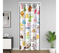 richhome Alphabet Animal Door Curtain for Doorway Privacy Cute Animal Closet Cover Colorful Kawaii Room Divider Curtain 150x203cm Giraffe Lion BedRoom Living Room Window Treatments
