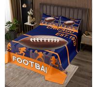 richhome American Football Bedspread Rugby Bedspread for Kids Boys Girls Football Player Coverlet Set Sports Game Quilted Bedroom Collection 2Pcs Single Size