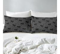 richhome Black Bowkont Fitted Sheet with 2 Pillowcases King Size Girls Bowknot Bed Sheets Set 16" Deep Pocket Cute Bow Bedding Kawaii Teens Bedroom Decor Dreamy Princess Style Soft Lightweight