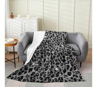 richhome Black Leopard Plush Throw Blanket Cheetah Flannel Blanket Baby 30x40Inch Animal Print All Season Leopard Fur Print for Couch Bed Sofa Safari Bedroom Decor