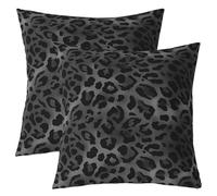 richhome Black Leopard Print Throw Pillow Covers 50x50cm Set of 2 Soft for Kids Boys Girls Cheetah Decor Pillowcases Safari Animal Fur Print Wildlife Farmhouse Geometric Cushion Case Room Decor