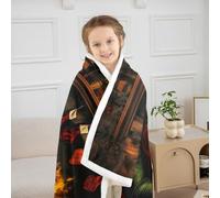 richhome Black Santa Claus Sherpa Throw Blanket for Couch Afro African American Super Soft Cozy Fleece Winter Xmas Blanket for Winter, Plush Throw Queen 90x90Inch All Season