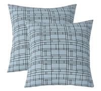 richhome Blue Black Geometric Throw Pillow Covers Set of 1 40x40cm Kids Stereoscopic Square Reversible Cushion Case Boys Girls Geometry Pillowcases for Sofa Couch Bed Modern Minimalism Art