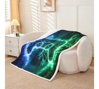 richhome Blue Green Gamer Fleece Throw Blanket Baby 30x40Inch Kids Gaming Sherpa Blanket Plush Fuzzy for Bed Couch Chair Living Room, Gamepad Bed Blanket Room Decor