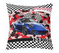 richhome Blue Race Car Throw Pillow Covers Camo Racing Car Pillow Covers for Home Sofa Bed Couch for Kids Boys Girls Extreme Sport Cushion Covers Cool Speed Luxury Pillowcases, 50x50cm Set of 1