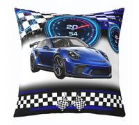 richhome Blue Racing Car Throw Pillow Covers Car Sports Pillow Covers for Home Sofa Bed Couch for Kids Boys Girls Extreme Sport Games Cushion Covers Cool Modern Pillowcases, 60x60cm Set of 1
