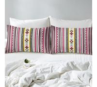 richhome Boho Bed Sheets Set Single Size Geometric Patterns Bed Set Southwest Native American Design Deep Pocket Fitted Sheet Striped Designs Breathable Soft Lightweight Microfiber Modern Art