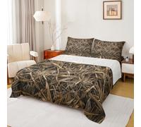 richhome Brown Leaf Bed Sheets Set Single Size Kids Tree Branches Fitted Sheet with Deep Pocket for Boys Girls Teens Tree Branches Bedding Set Breathable Nature Theme Bedroom Decor Bedclothes