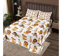 richhome Cartoon Lion Bedspread Double Size African Warthog Meerkat Coverlet Set for Kids Boys Girls Decor Wild Animal Jungle Nature Wildlife Tropical Quilted Coverlet Room Decor
