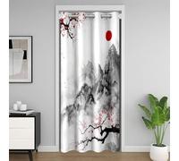 richhome Cherry Blossoms Doorway Curtain Privacy Privacy 1 Panel, Japanese Ukiyoe Door Curtain 132x203cm Red Sun Fuji Mountain
