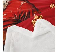 richhome Christmas Fleece Throw Blanket Double 60x79Inch Kid Black Santa Claus Sherpa Blanket Plush Fuzzy for Couch Chair Living Room, Xmas Gifts Bed Blanket African American Man Room Decor Snowflake