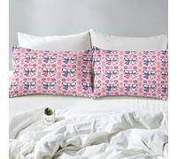 richhome Colorful Bows Bed Sheets Set King Size Cute Coquette Bow Knot Deep Pocket Fitted Sheet Small Flowers Bedding Sets Floral Soft Bed Set 4Pcs with 2 Pillow Cases Bowknot