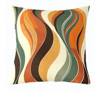 richhome Colorful Stripes Throw Pillow Cover 3D Abstract Orange Green Brown Lines Cushion Cover for Kids Teens Adults Modern Simple Geometric Spiral Pillow Case for Party Chairs 22x22 Inch