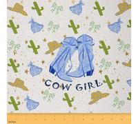 richhome Cowgirl Western Fabric by The Yard Cowboy Boots Upholstery Fabric Horseshoe Waterproof Indoor Outdoor Decor for DIY Sewing Craft Projects Wild West 2 Yards (L184*W150cm)