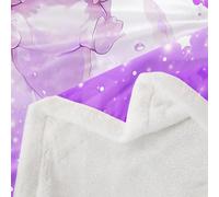 richhome Cute Axolotl Throw Blanket Glitter Starry Print Soft Fleece Sherpa Cozy Fuzzy Plush Warm Cartoon Animal Fuzzy Plush Throw Galaxy Princess Single 50x60Inch for Bed Couch Living Room