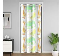 richhome Cute Cartoon Animals Door Curtain for Doorway Privacy 132x203cm 1 Panel Kids Giraffe Elephant Lion Closet Cover for Boys Girls Teens Glitter Room Divider Curtain Washable Wild Animals