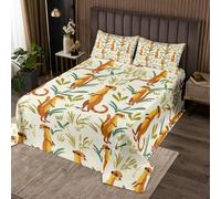 richhome Cute Meerkat Bedspread Single Size Wild Animal Coverlet Set for Kids Boys Girls Decor Jungle Wildlife Tropical Leaves Nature Quilted Coverlet Room Decor