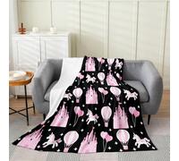 richhome Cute Pink Unicorn Flannel Fleece Blanket Baby 30x40Inch Kids Cattle Plush Throw Blanket for Boys Girls Teens Dreamy Horse,All Season for Bed Sofa Couch Breathable Princess Decor