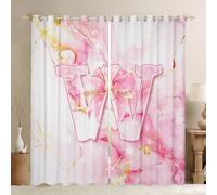 richhome Cute Pink White Bow Blackout Curtains Bow Knot Darkening Drapes for Bedroom Living Room Decor Kawaii Thermal Insulated Shades Princess Bowknot Window Treatments, 2 Panels W66xL72 Inch