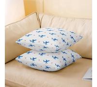 richhome Cute Shark Throw Pillow Covers 50x50cm Set of 4 Gray Geometric Stripes Cushion Case for Kids Boys Girls Summer Starfish Beach Ocean Marine Underwater Animal Theme Decor Pillowcase Home Decor