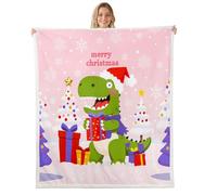 richhome Dino Sherpa Blanket Plush Fuzzy Christmas Decorations Fleece Throw Blanket Boys Girls Merry Christmas for Bed Couch Chair Living Room Gift for Women Bedroom Decor 40x50Inch