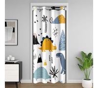 richhome Dinosaurs Door Curtain 106x203cm Cute Jungle Dino Room Wild Animals Doorway Curtain Privacy Wild Animals Blue Yellow