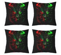 richhome Dragon Throw Pillow Covers Set of 4 Red Green Cushion Case Magical Dragon Decor Pillowcase Wild Animal Indoor Outdoor Super Soft 50x50cm