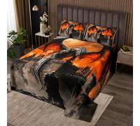 richhome Evil Dragon Bedspread Double Size Kids Western Dragon Castle Coverlet Set for Boys Girls Teens Fantasy Theme Quilted Coverlet Breathable Magic Quilted Room Decor