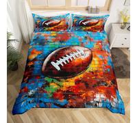 richhome Football Lover Gift Duvet Cover Super King Size Graffiti Football Comforter Cover for Boys Girls Hippie Graffiti Bedding Set 3Pcs Street Culture Room Decor Breathable Soft Microfiber