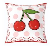 richhome Girls Sweet Cherry Throw Pillow Covers 40x40cm 1Pcs Pink Polka Dots Cushion Case for Kids Boys Tropical Fresh Fruit Print Pattern Geometric Stripe Decor Pillowcase Home Decor