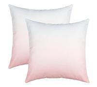 richhome Girly Pink Solid Color Throw Pillow Covers,Pink White Gradient Simple Style Cushion Covers24 X24 For Car Camper Office,Dying Gradient Modern Style Pillowcases Outdoor Pillow Set Of2