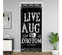 richhome Goth Door Curtain for Doorway Privacy Halloween Spooky Closet Cover 86x203cm 1 Panel Black Goth Skull Witchy Live Laugh Lobotomy SignRoom Divider Curtain Halloween Gothic Black White