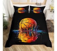 richhome Graffiti Basketball Duvet Cover King Size Basketball Lover Gift Comforter Cover for Boys Girls Hippie Graffiti Bedding Set 3Pcs Colorful Modern Room Decor Breathable Soft Microfiber