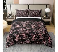 richhome Groovy Flower Duvet Cover 100% Cotton Double Size Retro Floral Boho Comforter Cover for 70S Hippie Groovy Flowers Bohemian Bedding Set 3Pcs Psychedelic Floral Room Decor Pink Breathable Soft