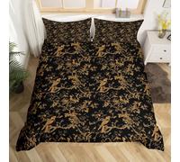 richhome Groovy Flower Duvet Cover Double Size Retro Floral Boho Bedding Set Breathable Soft 70S Hippie Groovy Flowers Bohemian Comforter Cover 3Pcs Psychedelic Floral Bedroom Decor Bright Golden
