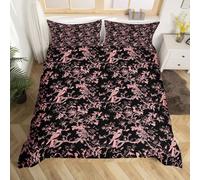 richhome Groovy Flower Duvet Cover Double Size Retro Floral Boho Comforter Cover for Boys Girls 70S Hippie Groovy Flowers Bohemian Bedding Set 3Pcs Psychedelic Floral Room Decor Pink