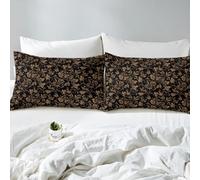 richhome Groovy Flower Fitted Sheet Single Size Retro Floral Boho Bed Sheets Set 16" Deep Pocket Soft 70S Hippie Groovy Flowers Bohemian Bedding with 1 Pillowcase Psychedelic Floral Room Decor Golden