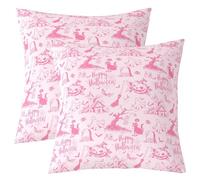 richhome Halloween Throw Pillow Covers Set of 2 45x45cm Pumpkin Lantern Cushion Covers Horror Cemetery Ghost Pillow Case for Couch Sofa Black Cat Cushion Case Pink All Saints' DayBedroom Decor