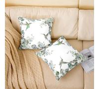 richhome Hummingbird Throw Pillow Covers Set of 1 40x40cm Tropical Birds Reversible Cushion Case Boys Girls Flowers Green Leaves Pillowcases for Sofa Couch Bed Botanical Floral,Indoor Outdoor