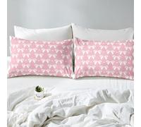 richhome Kawaii Pink Bow Fitted Sheet Single Cute Coquette Bow Knot Bed Sheets Set 16" Deep Pocket Soft Breathable Bow Pattern Bedding with 1 Pillowcase Gifts for Kids Boys Girls Preppy Style