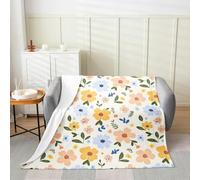 richhome Kids Flowers Fleece Throw Blanket Queen 90x90Inch Floral Botanical Blossom Flannel Blanket Plush Fuzzy Bedroom Decor Spring for Bed Couch Chair Living Room Microfiber
